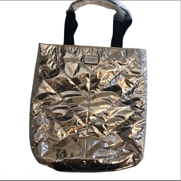 Victoria's Secret Limited Edition 2017 Metallic Rose Gold Tote Bag VS Travel - Picture 1 of 12